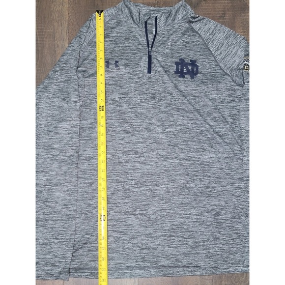 Under Armour Notre Dame Fighting Irish Pullover Gray XL HeatGear Loose - Picture 1 of 8